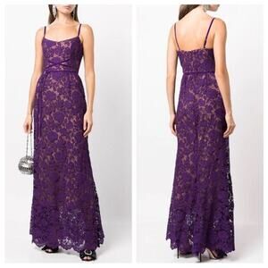 Marchesa Notte Purple Lace Mermaid Gown NEW size 2